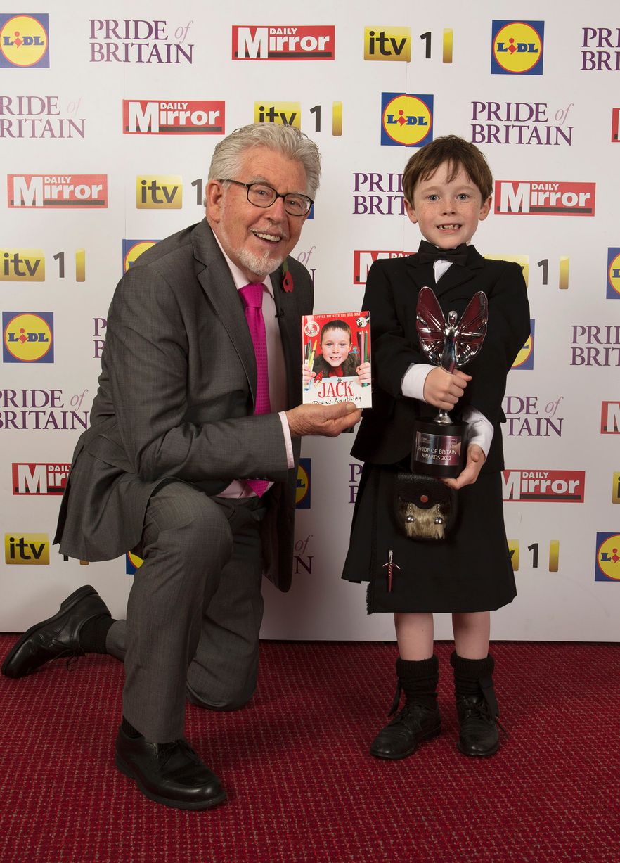 Rolf Harris with young fundraiser Jack Henderson