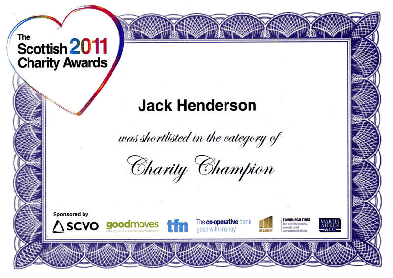 Jack at the Scottish Charity Awards 2011