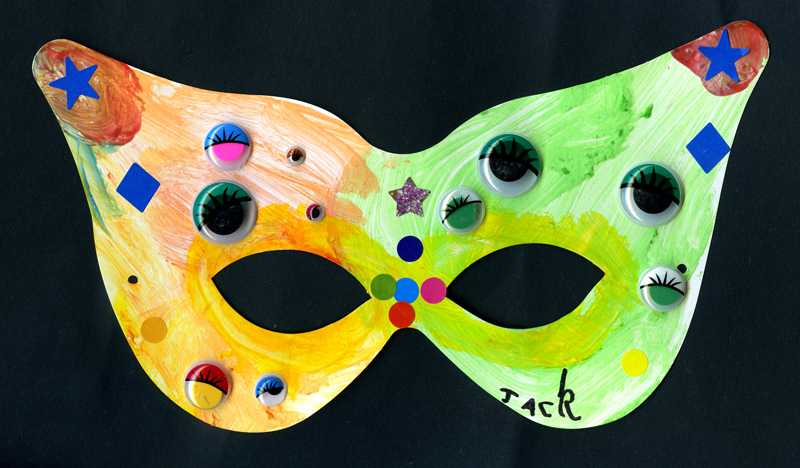 Jack, Toby & Noah draw masks for the Radio Lollipop Masked Ball 2011