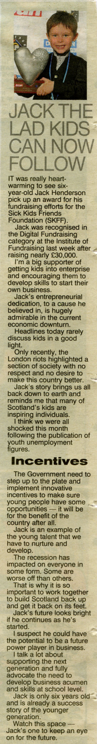 JACK THE LAD KIDS CAN FOLLOW (Scottish Sun by Shaf Rasul, star of Dragons’ Den online)