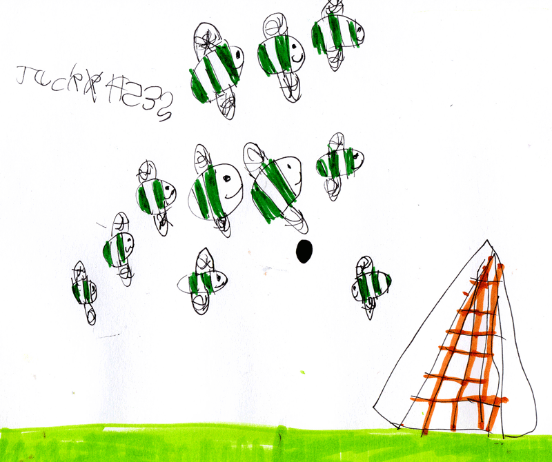 6 year old predicts 1-0 Scottish Cup Final win for Hibs (and swarm of bees) through his art?