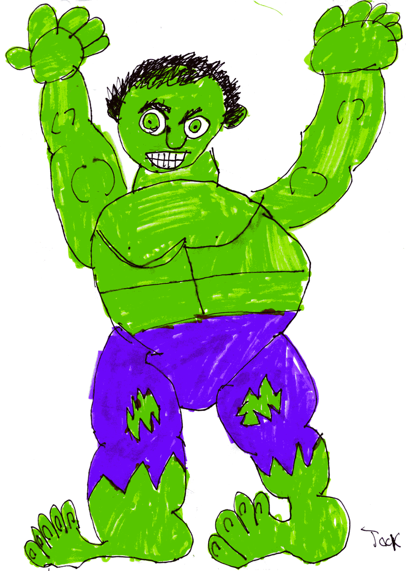 hulk drawings for kids