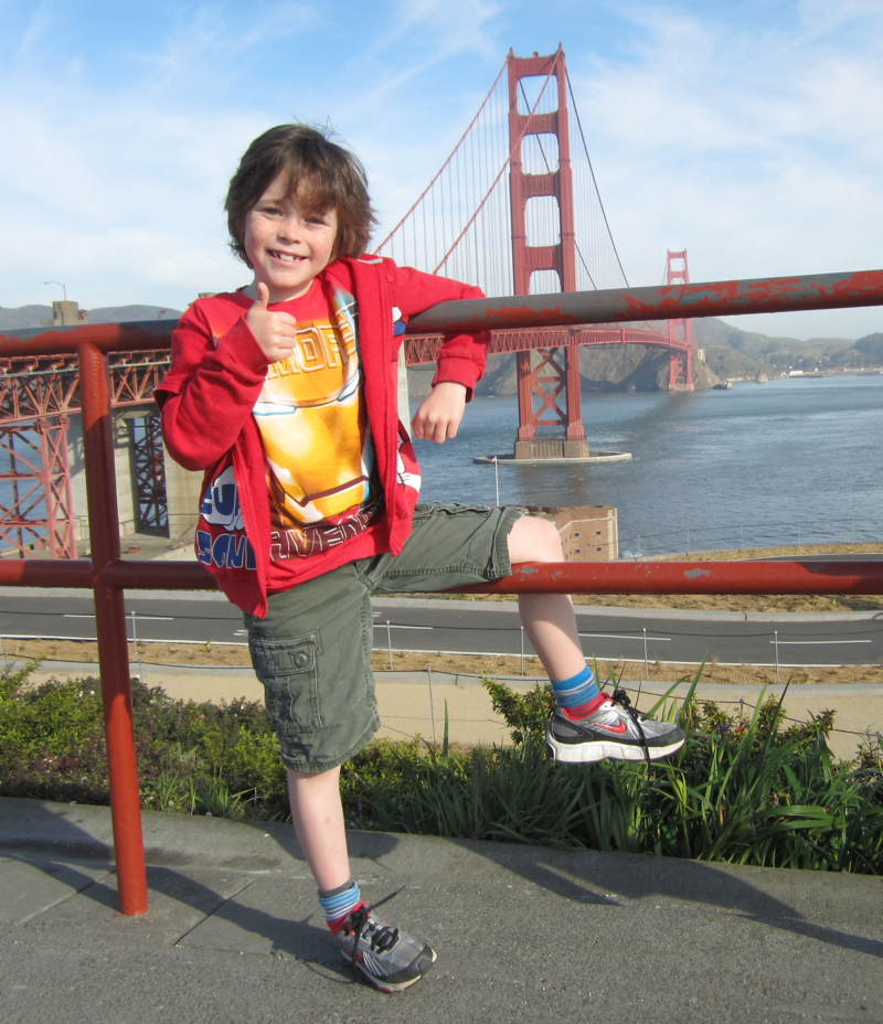 Jack at the Golden Gate Bridge, San Francisco, California, USA