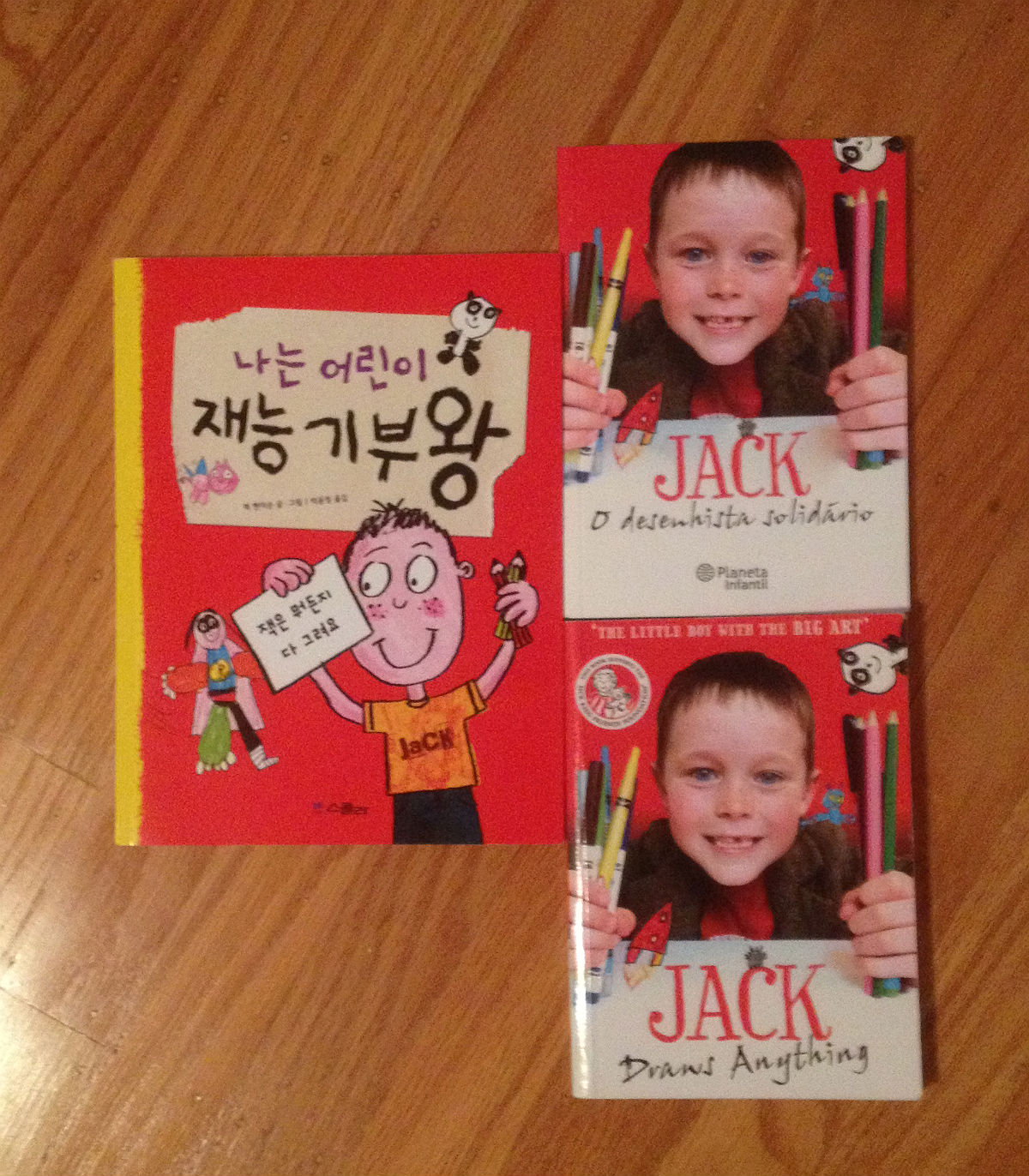 Three different version of Jack’s book — Jack Draws Anything